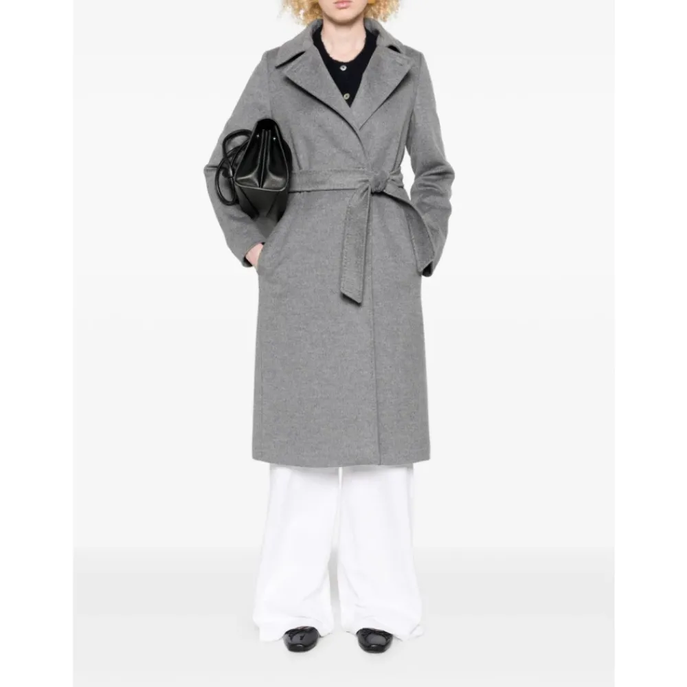 DAMES Max Mara Studio Wollen drap jas met dubbele kraag