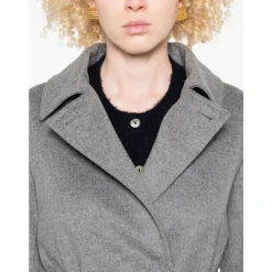 DAMES Max Mara Studio Wollen drap jas met dubbele kraag