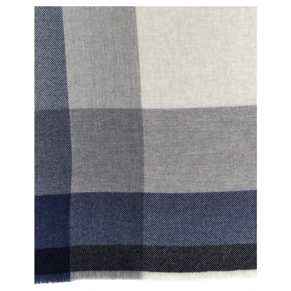 Heren Brunello Cucinelli Sjaals^Wollen en kasjmier geruite twill sjaal