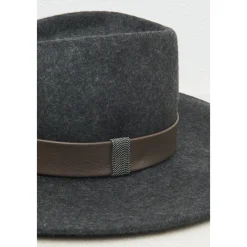DAMES Peserico Wollen Fedora met Brede Rand