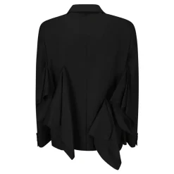 Heren Comme des Garçons Wollen Jas met Stoffen Applicaties