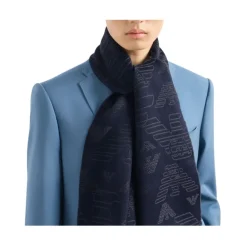 DAMES Emporio Armani Wollen sjaal met jacquard adelaar over het hele oppervlak