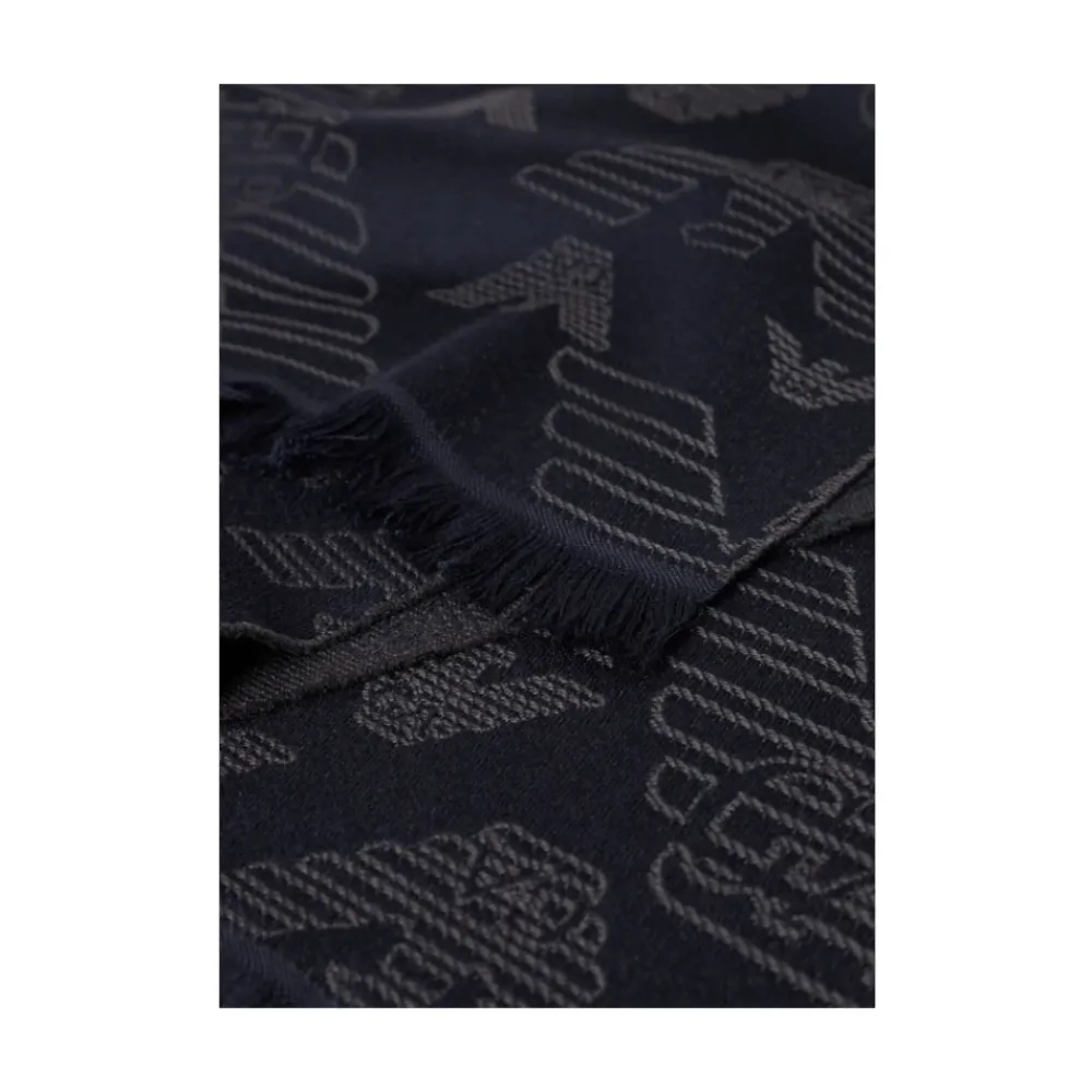 DAMES Emporio Armani Wollen sjaal met jacquard adelaar over het hele oppervlak