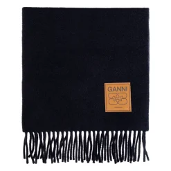 DAMES Ganni Wollen Sjaal Met Logo