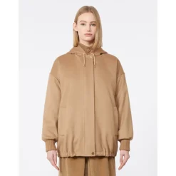 DAMES Max Mara Studio Wollen Sweatshirt met Afneembare Gewatteerde Voering