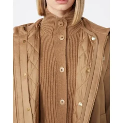 DAMES Max Mara Studio Wollen Sweatshirt met Afneembare Gewatteerde Voering