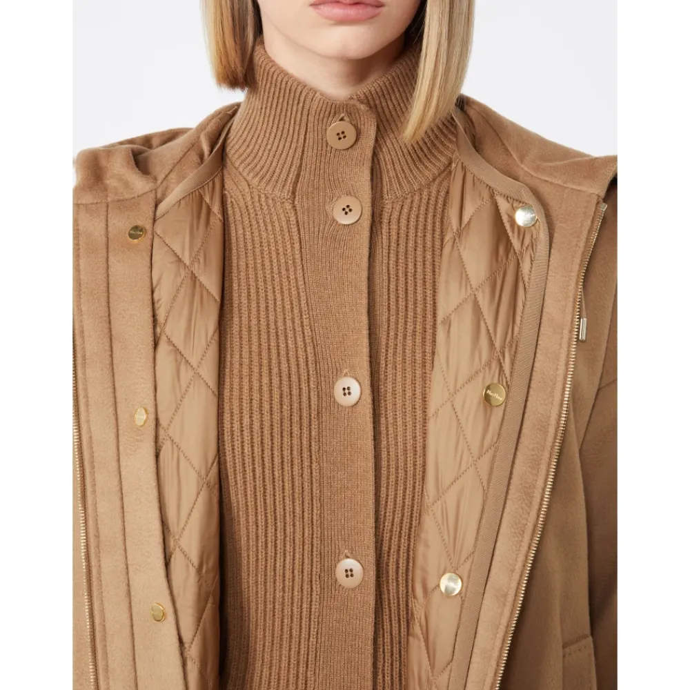 DAMES Max Mara Studio Wollen Sweatshirt met Afneembare Gewatteerde Voering