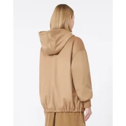 DAMES Max Mara Studio Wollen Sweatshirt met Afneembare Gewatteerde Voering