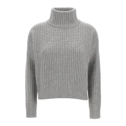 DAMES Lisa Yang Truien & Vesten^Wollen trui met col, lange mouwen en ribbels