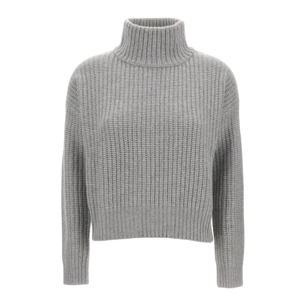 DAMES Lisa Yang Truien & Vesten^Wollen trui met col, lange mouwen en ribbels