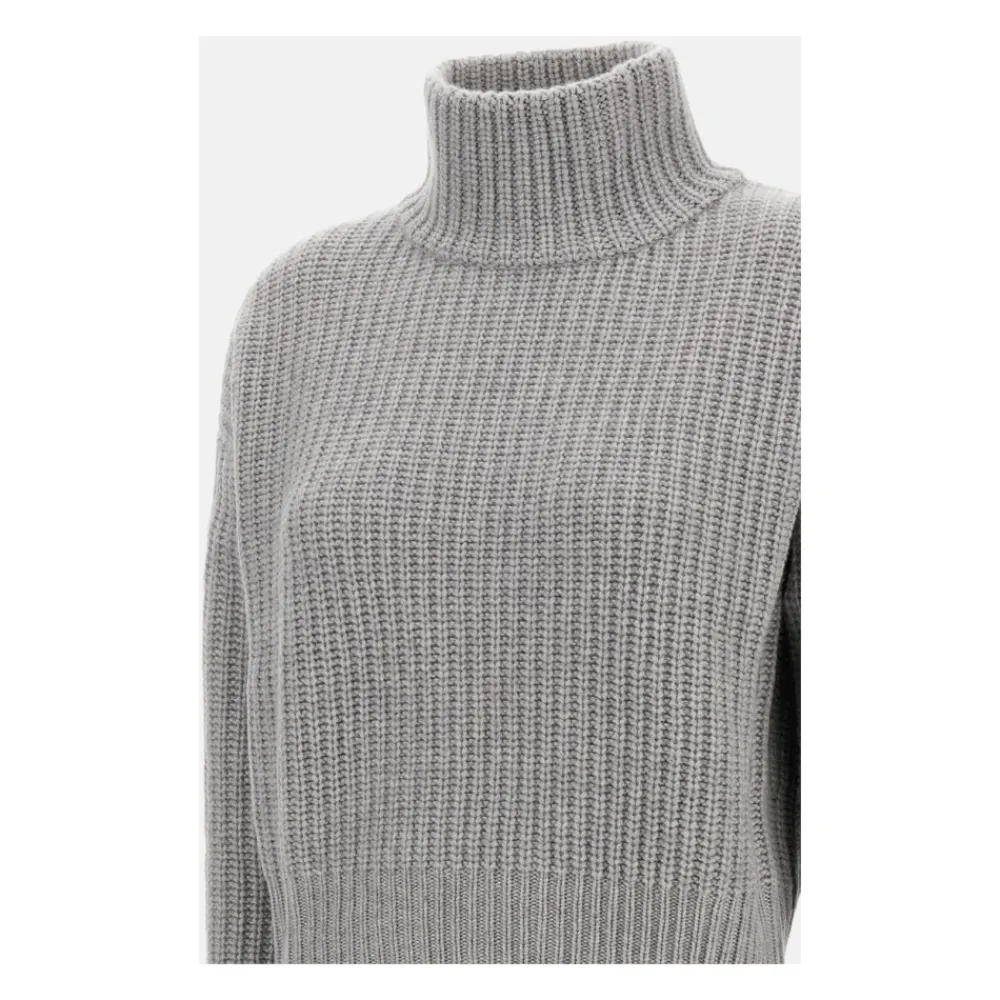 DAMES Lisa Yang Truien & Vesten^Wollen trui met col, lange mouwen en ribbels