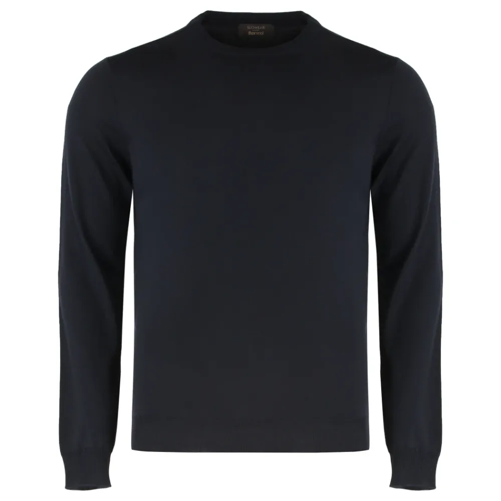 Heren SLOWEAR Truien & Vesten^Wollen trui met ronde hals