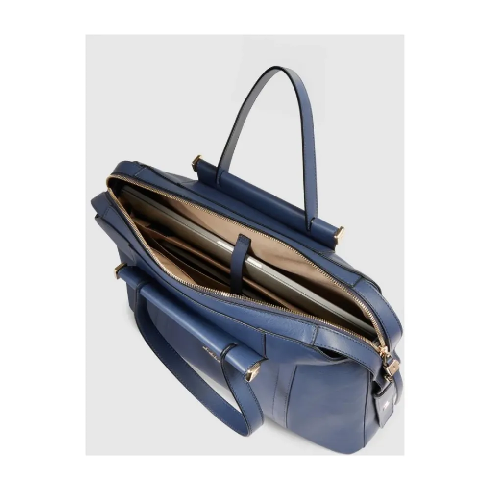 DAMES Piquadro Laptoptassen^Women's laptop and Pad® bag with two dividers,RFID and shock absorbing protection