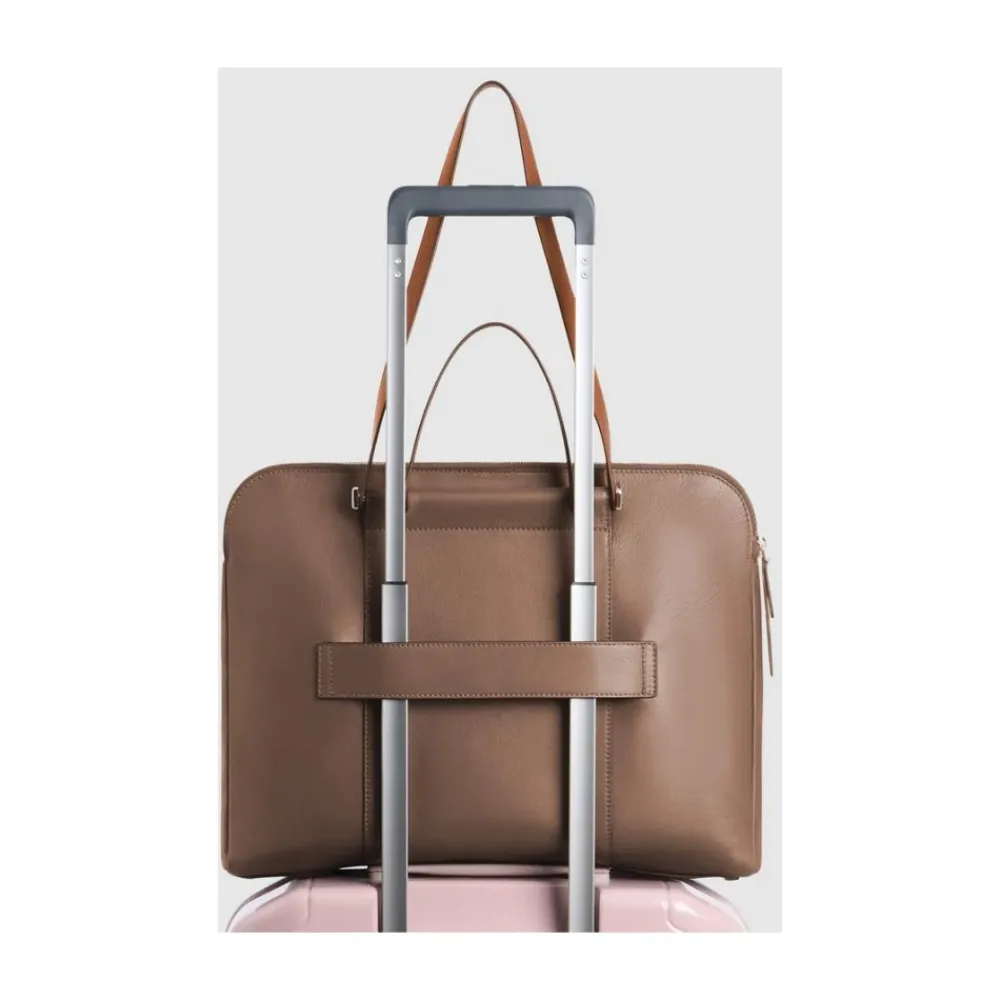 DAMES Piquadro Laptoptassen^Women's laptop and Pad® bag with two dividers,RFID and shock absorbing protection