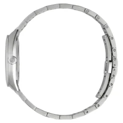 DAMES Gucci YA142510 - Interlocking 29mm roestvrijstalen kast, zilveren zon geborstelde wijzerplaat met 8 diamanten en roze goud vergulde details, kleine secondeweergave, roestvrijstalen armband