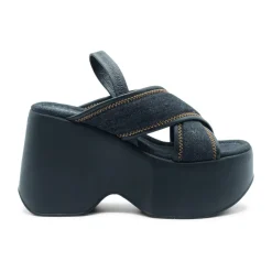 DAMES Vic Matié Sleehakken^Yoko e denim slof