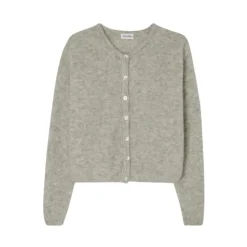 DAMES American Vintage Zachte Grijze Cardigan met Tijdloze Stijl