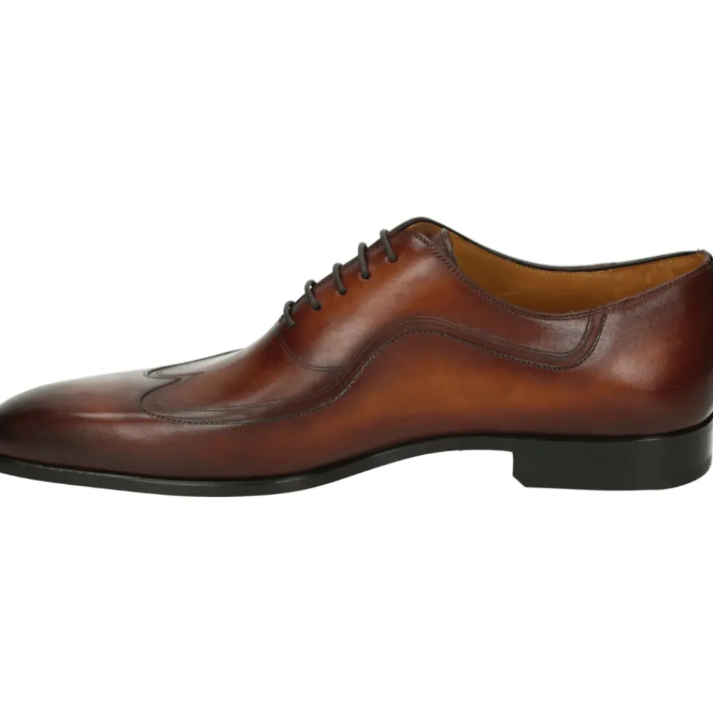 Heren Magnanni Nette Schoenen^Zakelijke lage leren schoen cognac