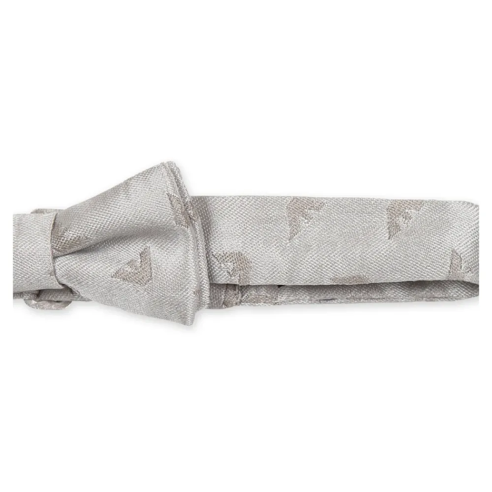 Emporio Armani Stropdassen En Strikjes^Zijde Beige Vlinderdas met Iconische Adelaar