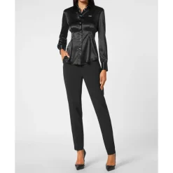 DAMES Philipp Plein Zijden Blouse met Gevulde Schouders