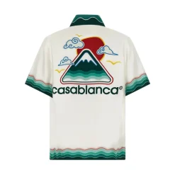 Heren Casablanca Zijden Golfprint Overhemd Korte Mouwen