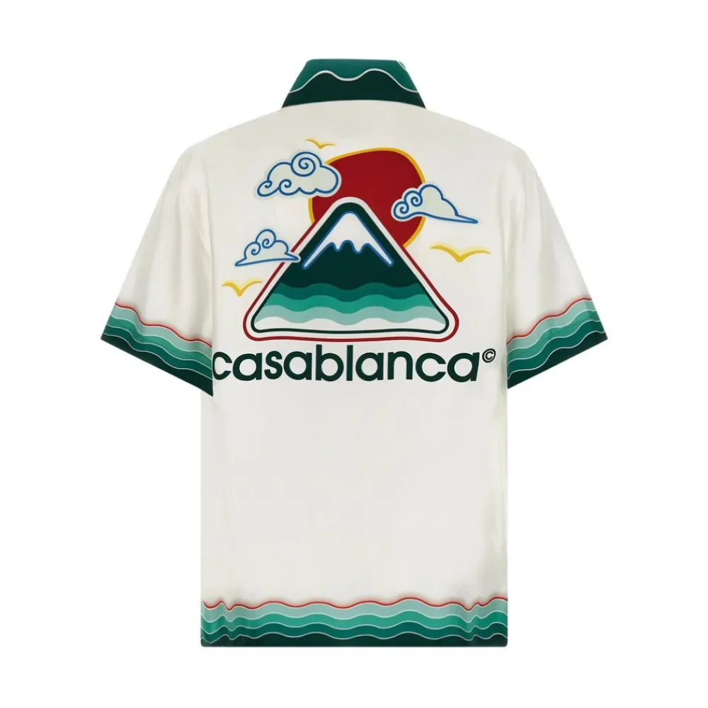 Heren Casablanca Zijden Golfprint Overhemd Korte Mouwen