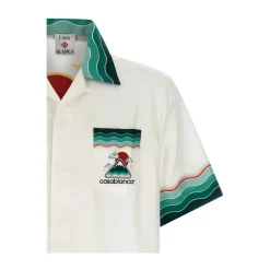 Heren Casablanca Zijden Golfprint Overhemd Korte Mouwen