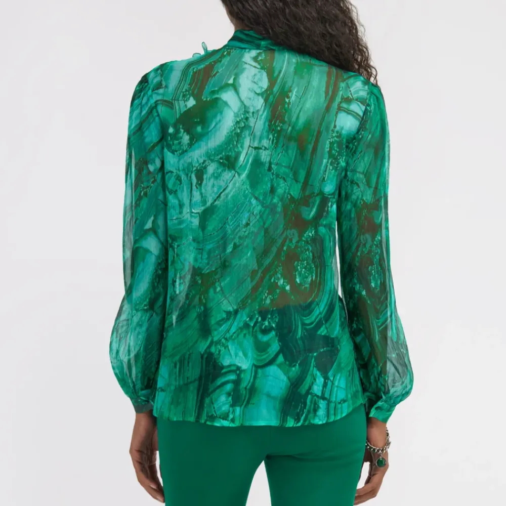 DAMES Roberto Cavalli Zijden Malachiet Print Blouse
