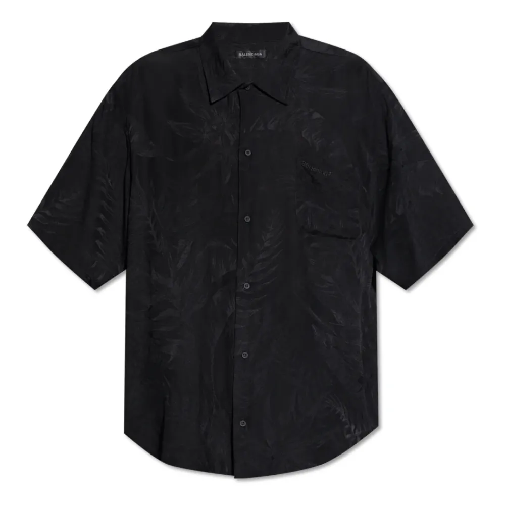 Heren Balenciaga Overhemden^Zijden overhemd met zak