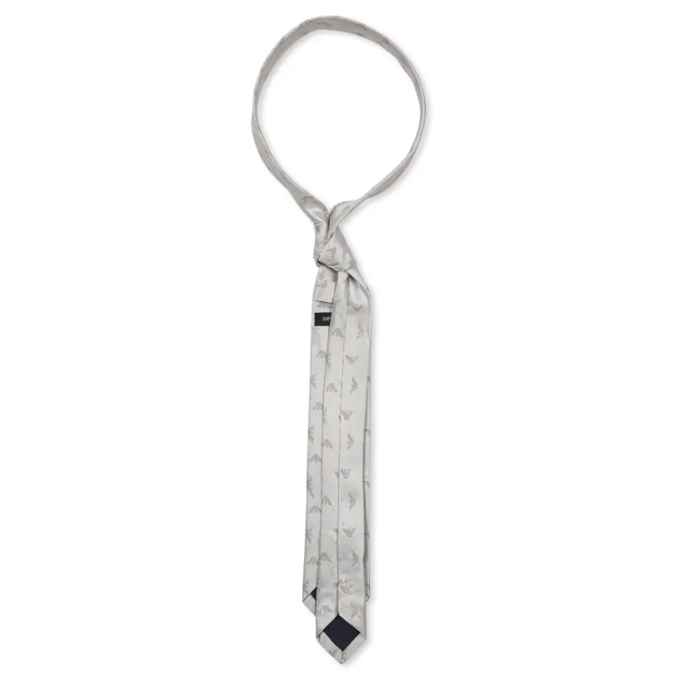 Emporio Armani Stropdassen En Strikjes^Zijden stropdas met adelaarlogo