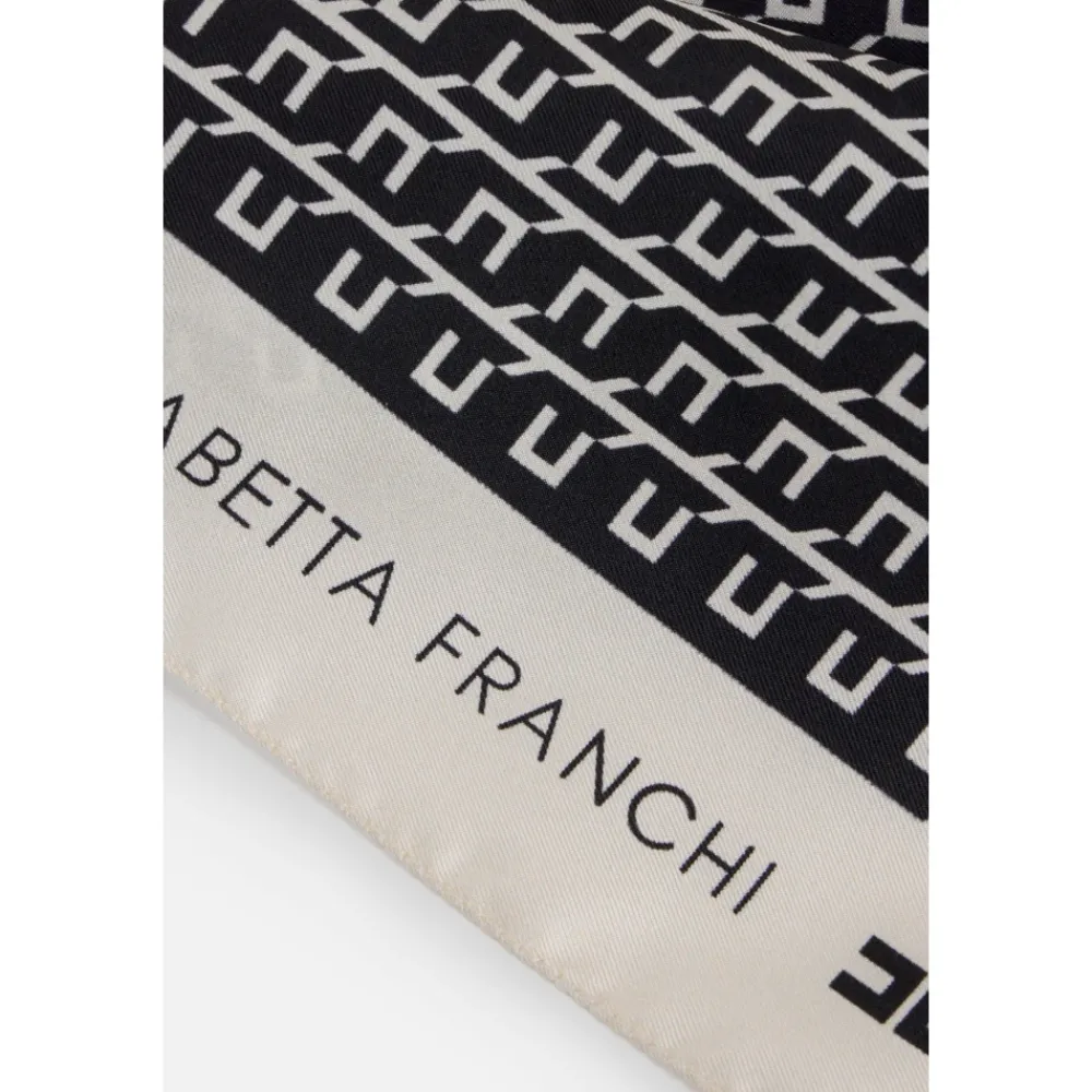 DAMES Elisabetta Franchi Zijden Twill Sjaal met All-Over Print