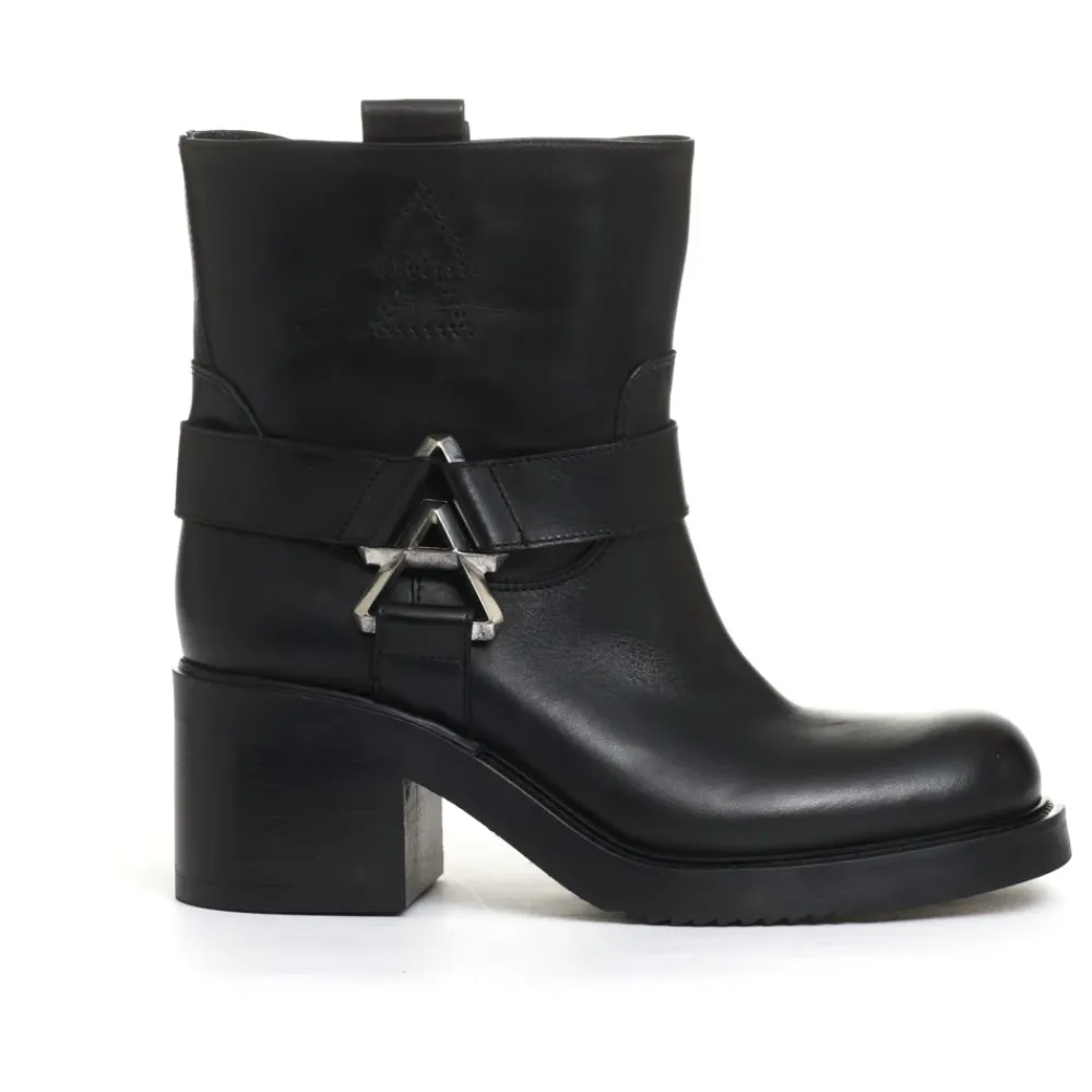 DAMES Elena Iachi Zilveren Biker Hakken met Rits