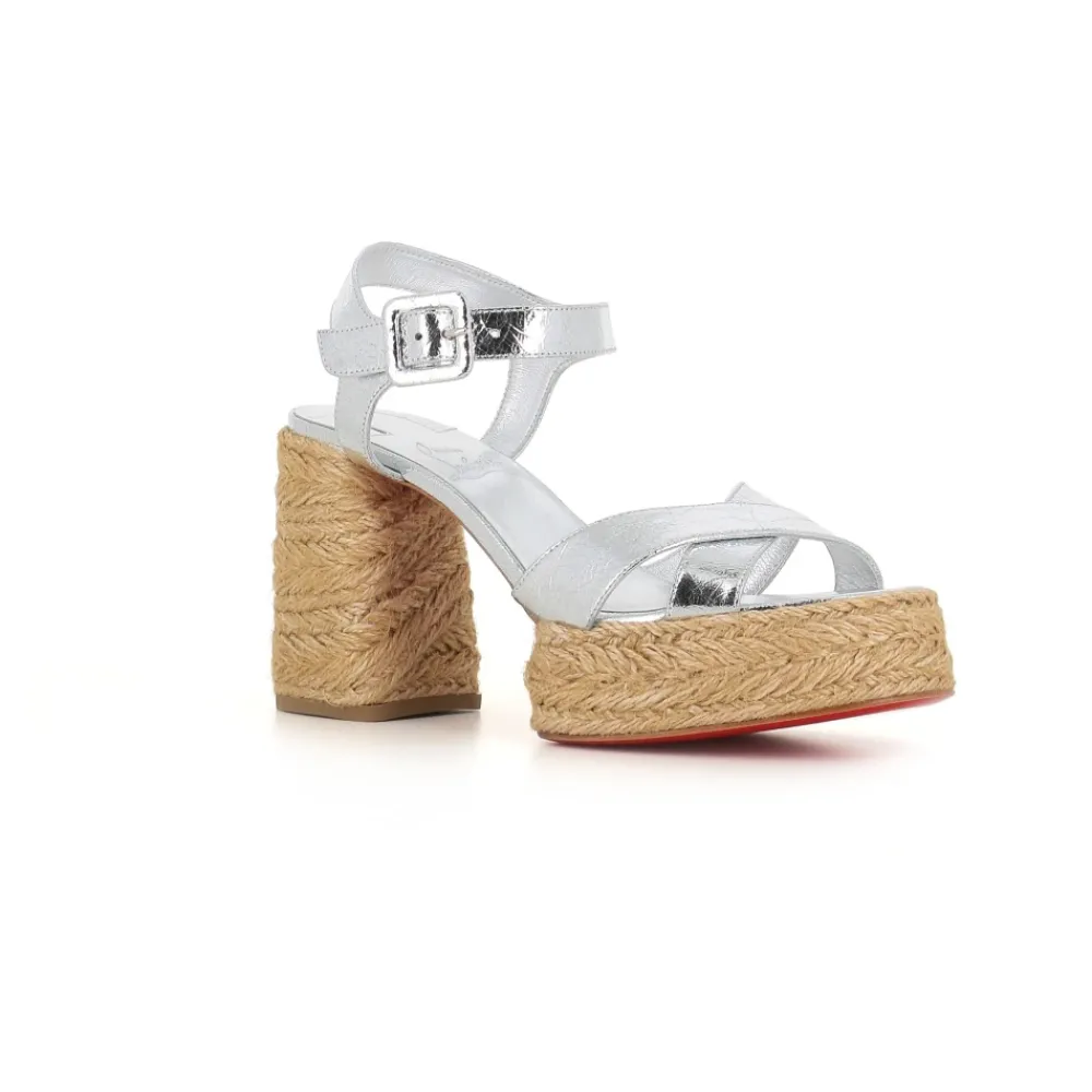 DAMES Christian Louboutin Zilveren Hoge Hak Sandalen voor Vrouwen