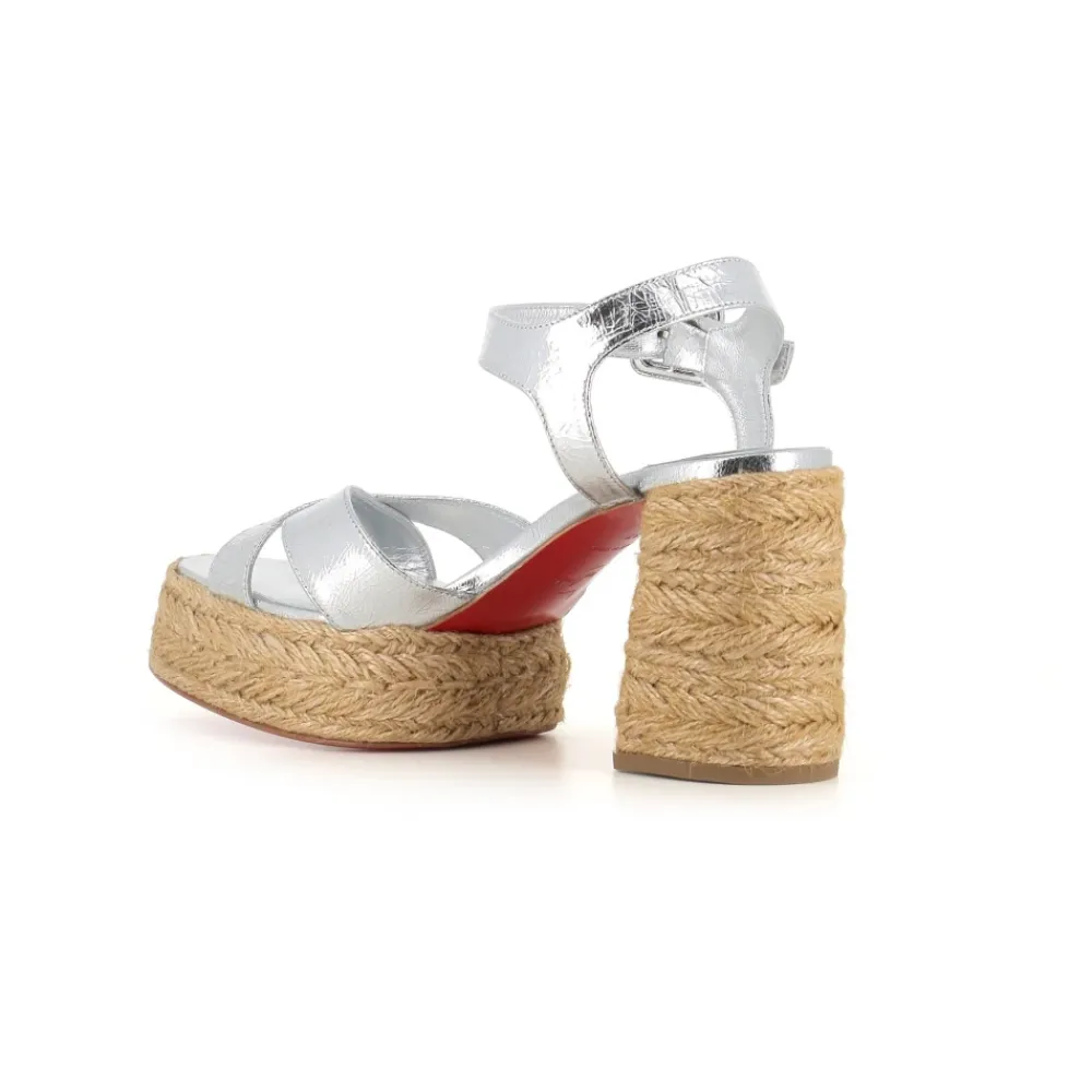 DAMES Christian Louboutin Zilveren Hoge Hak Sandalen voor Vrouwen