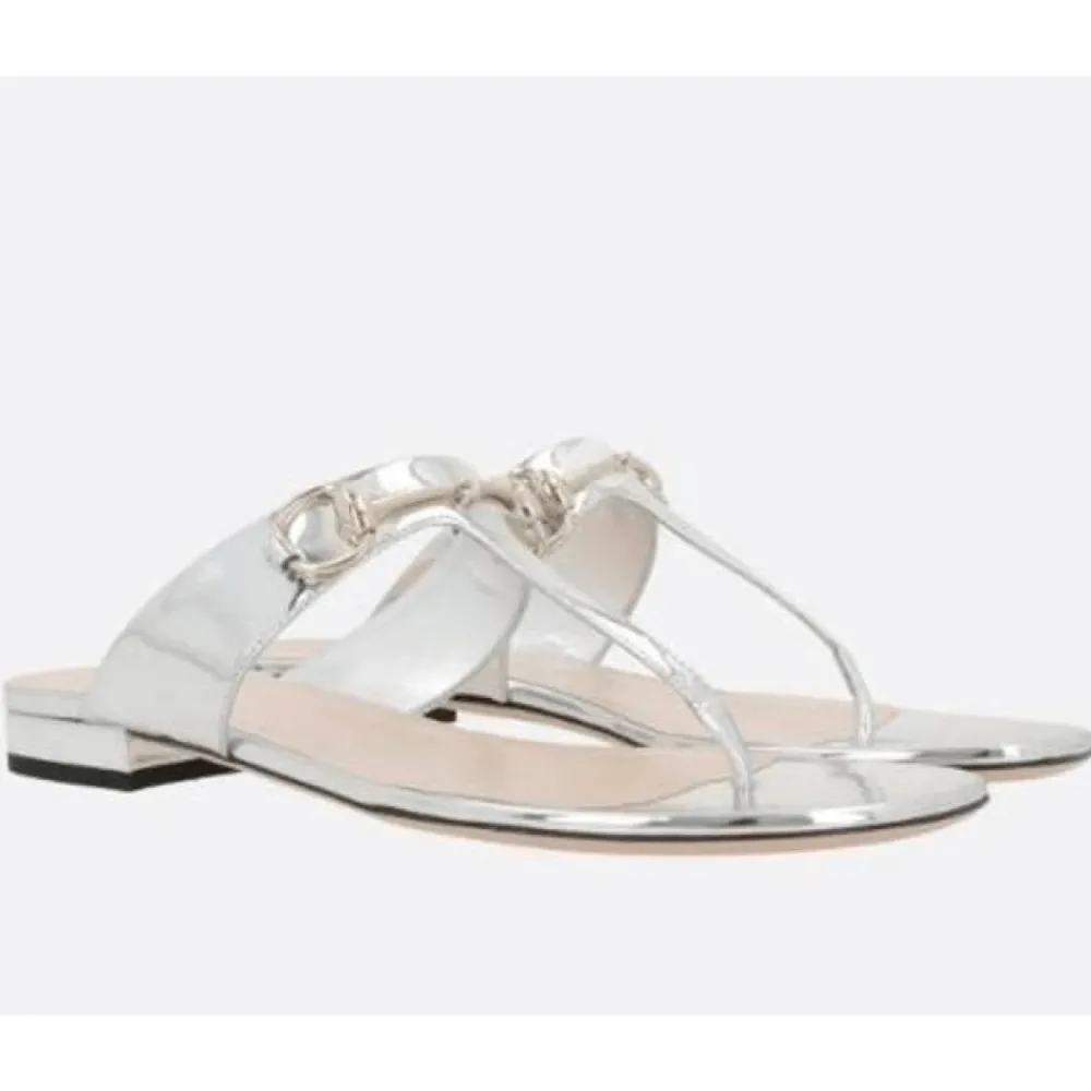 DAMES Gucci Zilver-tone Horsebit Flap Sandalen