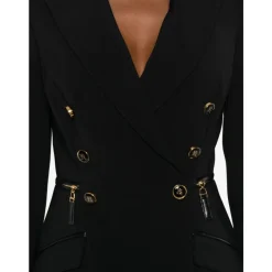 DAMES Elisabetta Franchi Jassen^Double-Breasted Jas Gouden Knopen