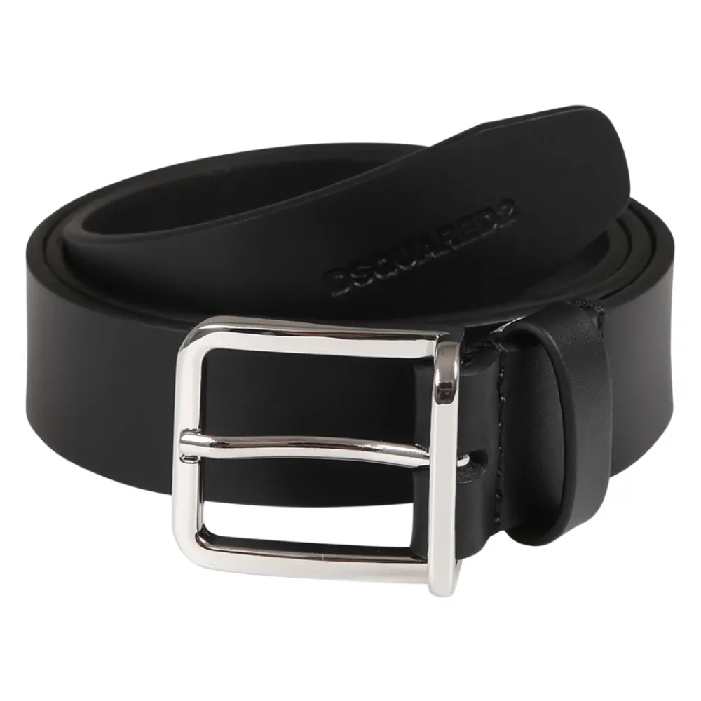 Dsquared2 Leren Logo Gesp Riem