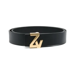 DAMES Zadig & Voltaire Riemen^Leren Riem met Gouden Hardware