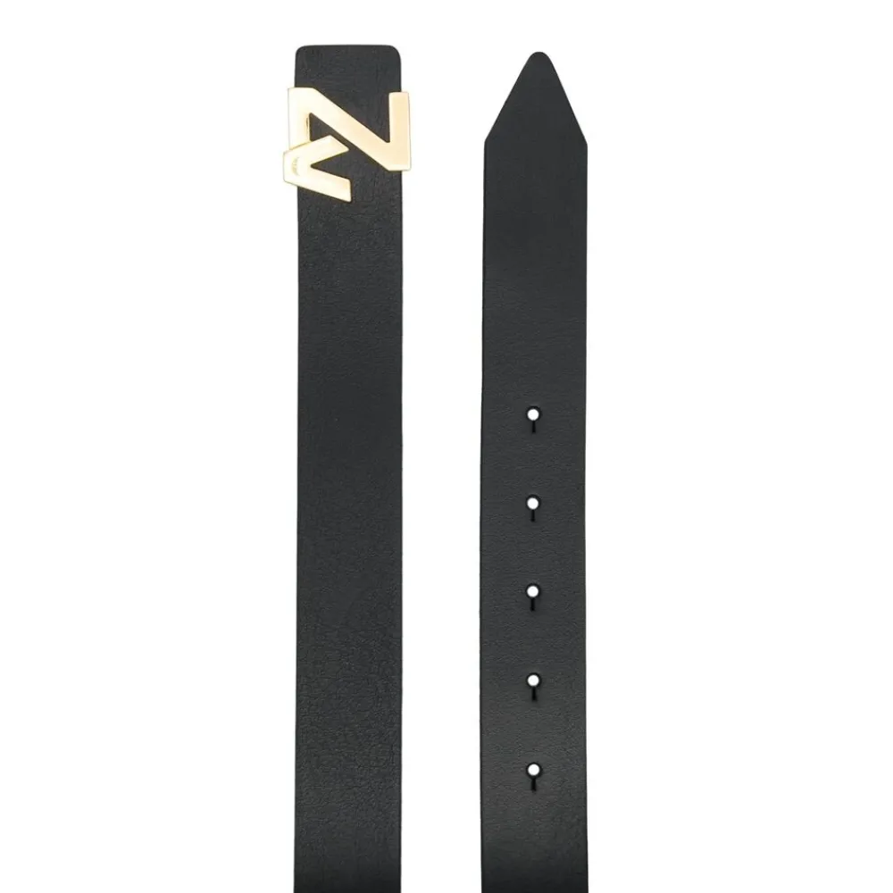 DAMES Zadig & Voltaire Riemen^Leren Riem met Gouden Hardware