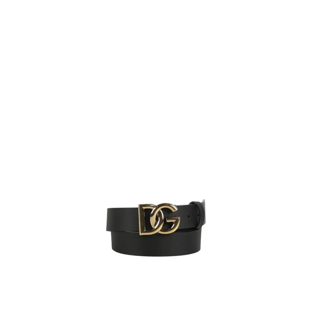 Heren Dolce & Gabbana Logo Gesp Leren Riem