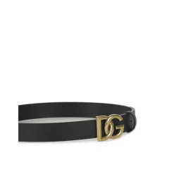 Heren Dolce & Gabbana Logo Gesp Leren Riem