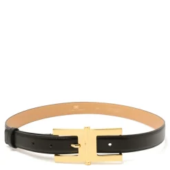 DAMES Elisabetta Franchi Logo-Gesp Leren Riem