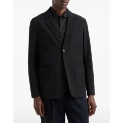 Heren Emporio Armani Kostuums^Seersucker Jasje