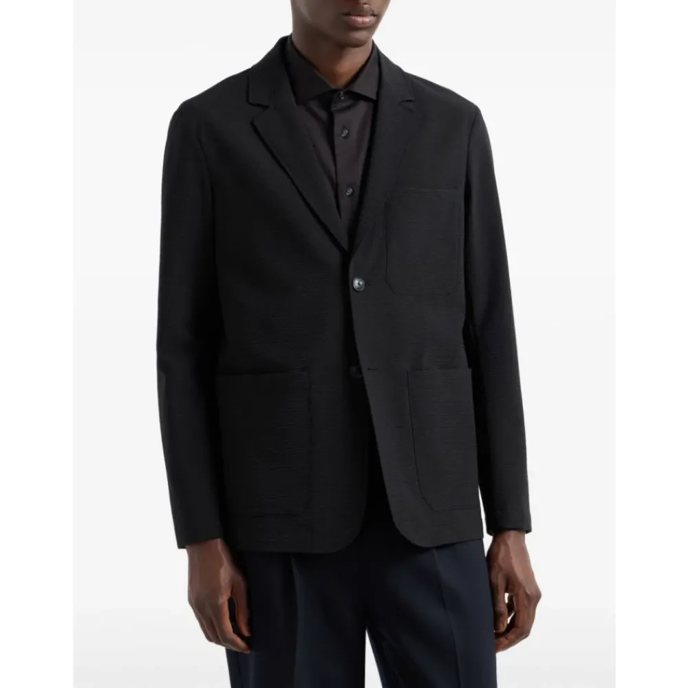Heren Emporio Armani Kostuums^Seersucker Jasje