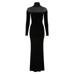 DAMES Elisabetta Franchi Velvet Mesh-Insert Maxi Jurk