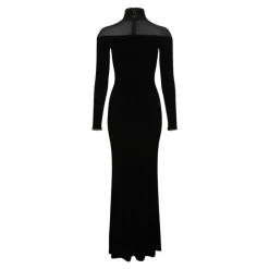 DAMES Elisabetta Franchi Velvet Mesh-Insert Maxi Jurk