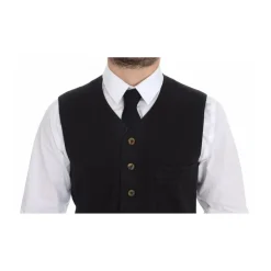 Heren Dolce & Gabbana V-hals Jurk Vest Klassieke Pasvorm