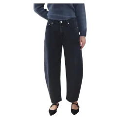 DAMES Closed Zwarte Barrel Fit Cropped Jeans