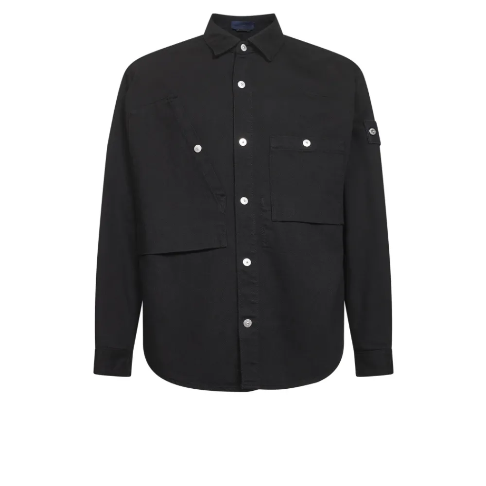 Heren Stone Island e Casual Overhemd met Drukknoopsluiting