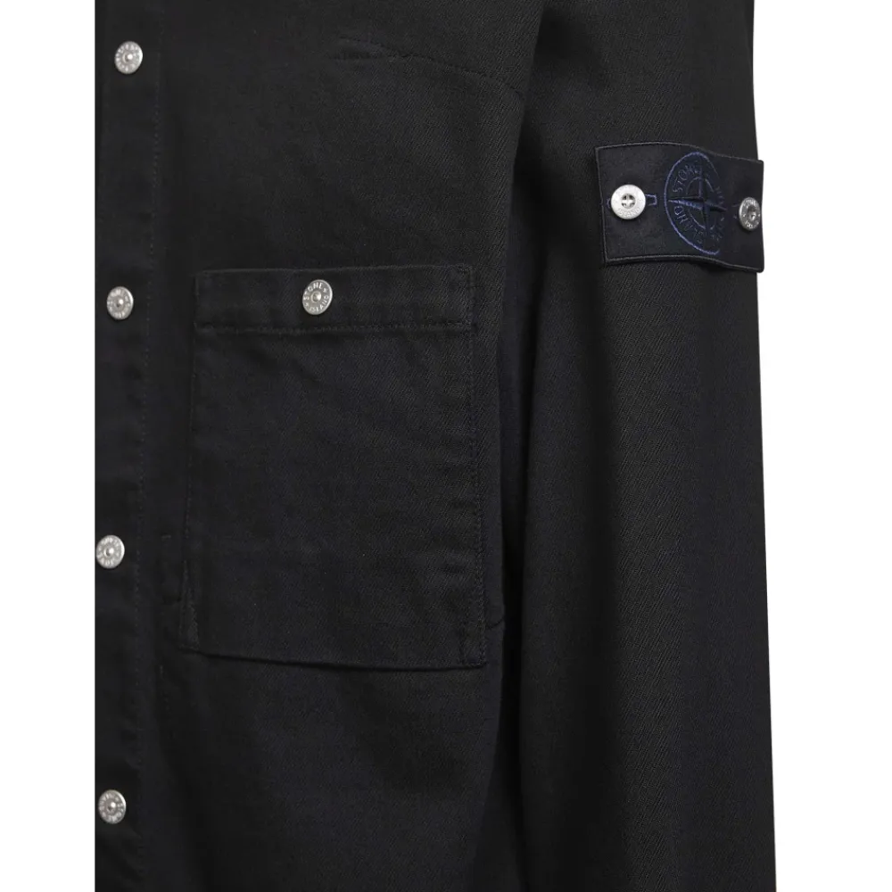 Heren Stone Island e Casual Overhemd met Drukknoopsluiting